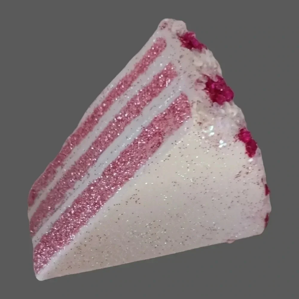 Holiday time peppermint cake slice and cupcake christmas ornaments set of 2